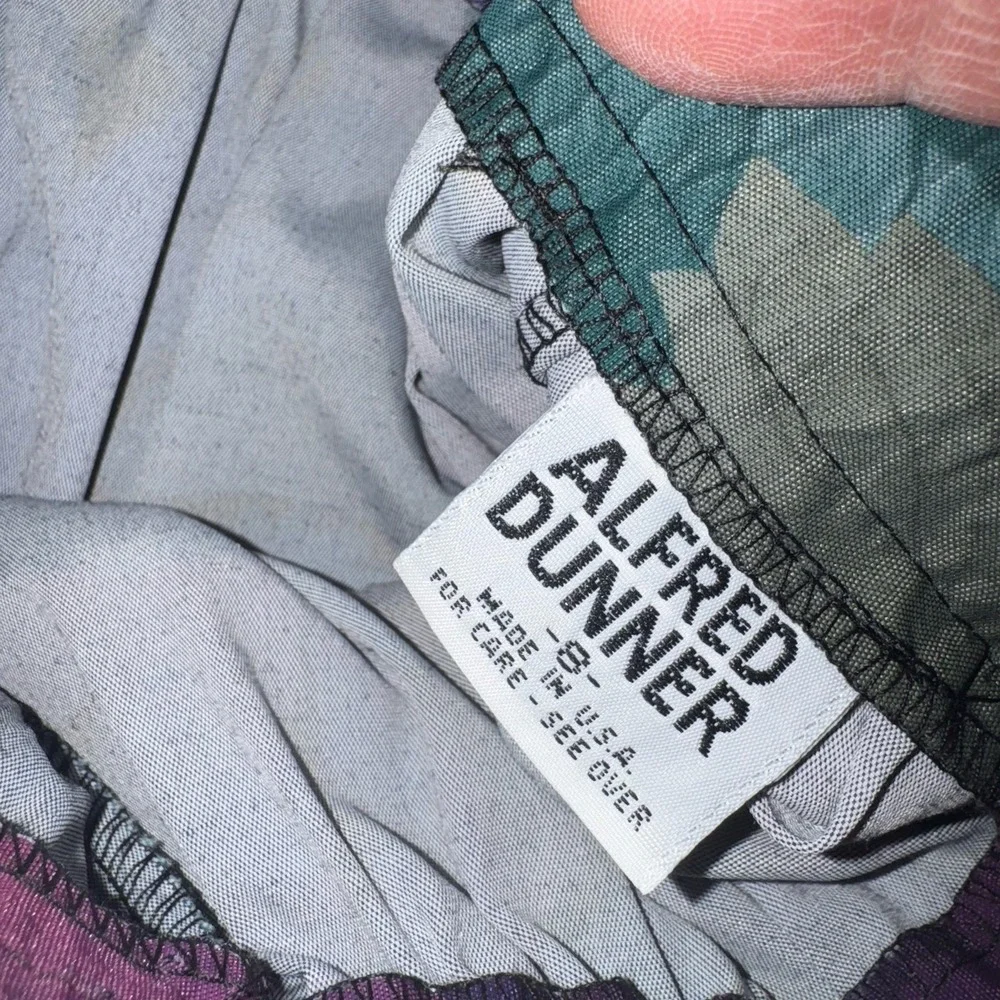 Vintage Alfred Dunner Midi Skirt Womens Sz 8 Bright Floral Dark Romantic USA‎